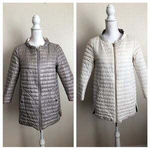 Herno REVERSIBLE down feather coat quilted puffer bomber jacket zip pockets